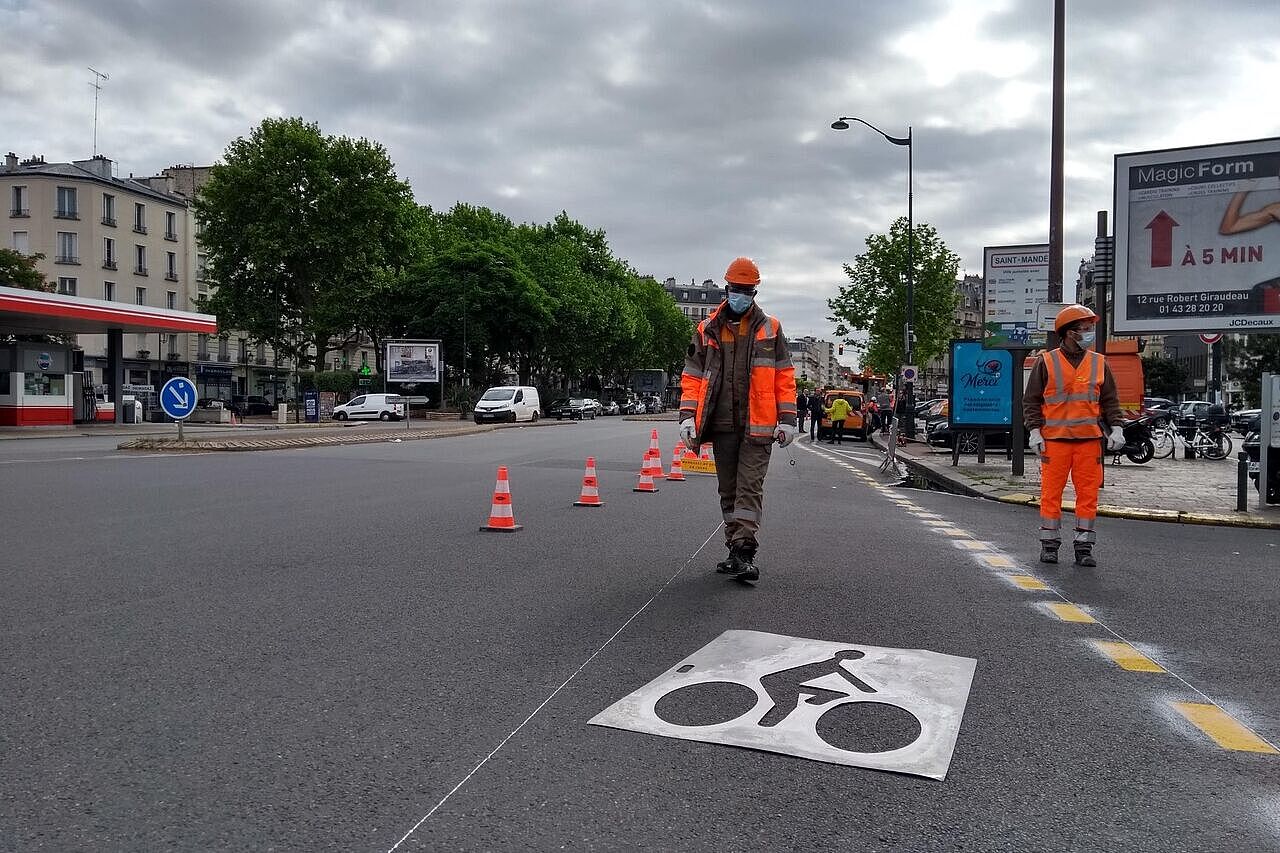 Pop-Up-Bike-Lanes in Paris